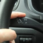 Using turn signal in car